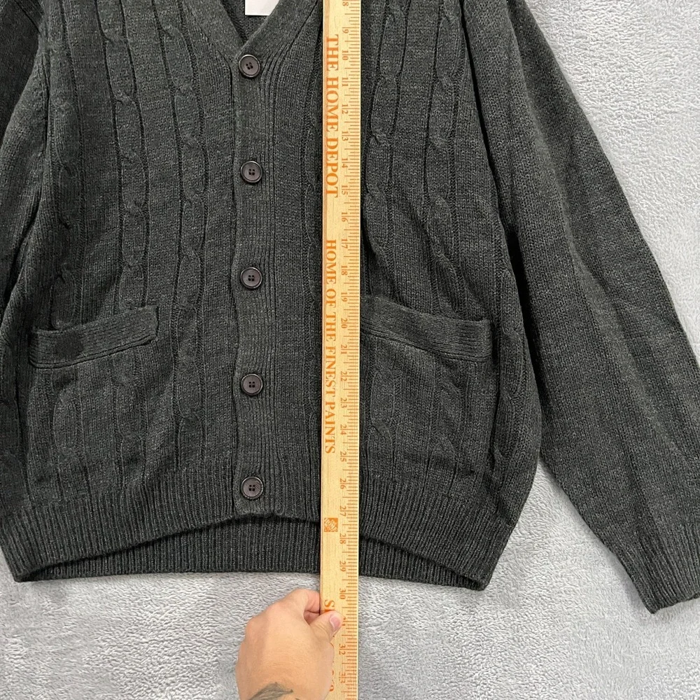 D'Avila Cardigan Mens Large‎ Sweater Cable Knit Button Academia Career Office